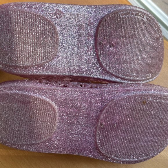 EUC Mini Melissa Pink Glitter Sandals Toddler Size 9 - Picture 4 of 5